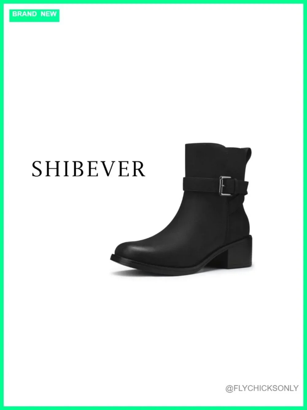 Women's Faux Leather Ankle Boots Low Block Heel Side Zipper Square Toe